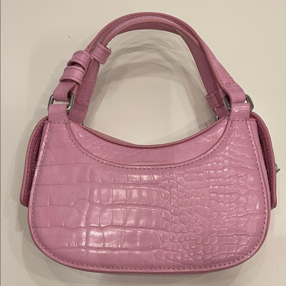 Zara Pink Croc-Embossed Women's Mini Bag